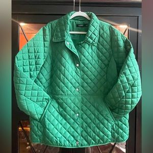 Lauren Ralph Lauren Kelly Green Diamond-Quilted Barn Jacket NWOT